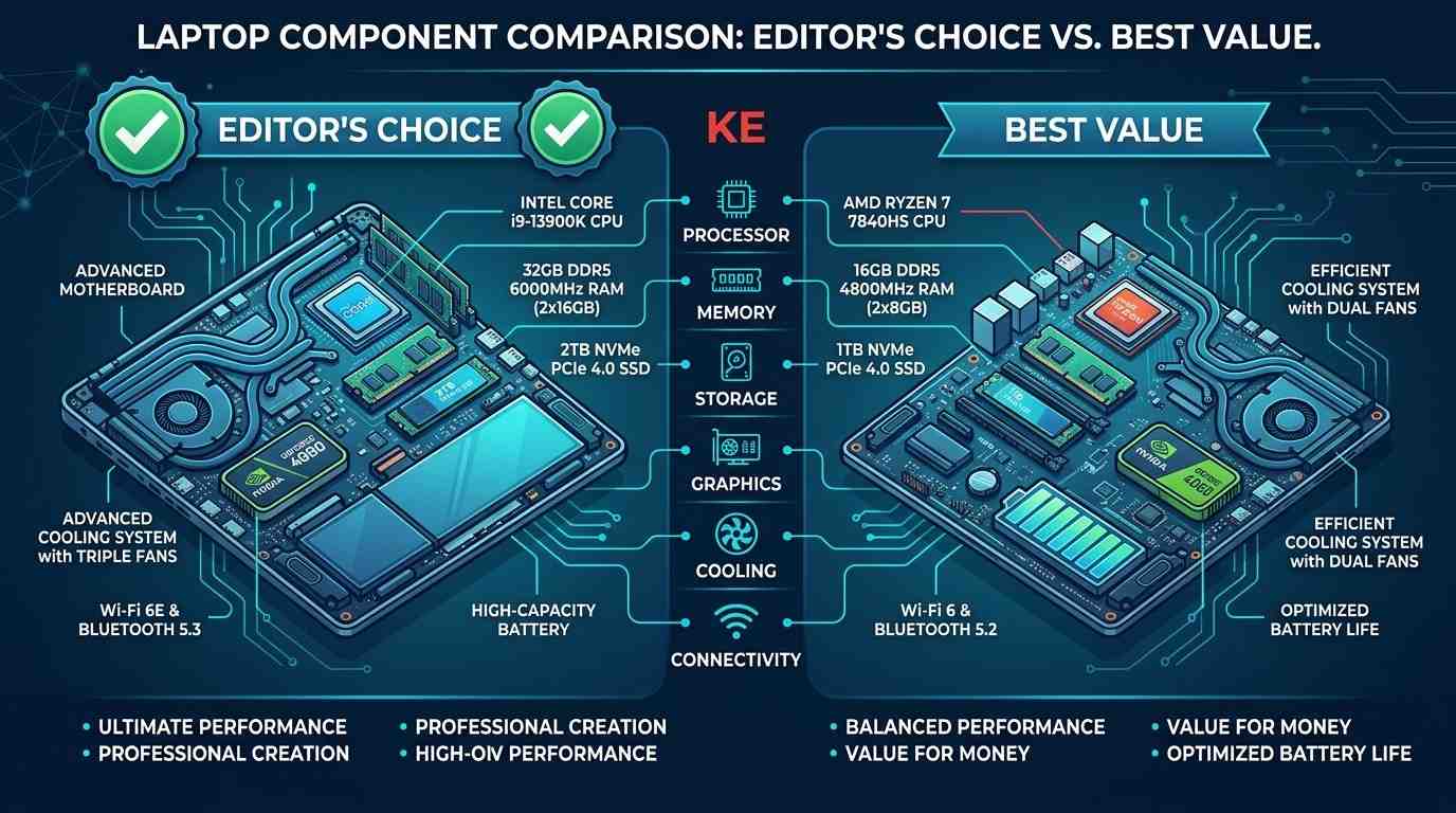 Laptop specs comparison for YouTube video editing Kenya