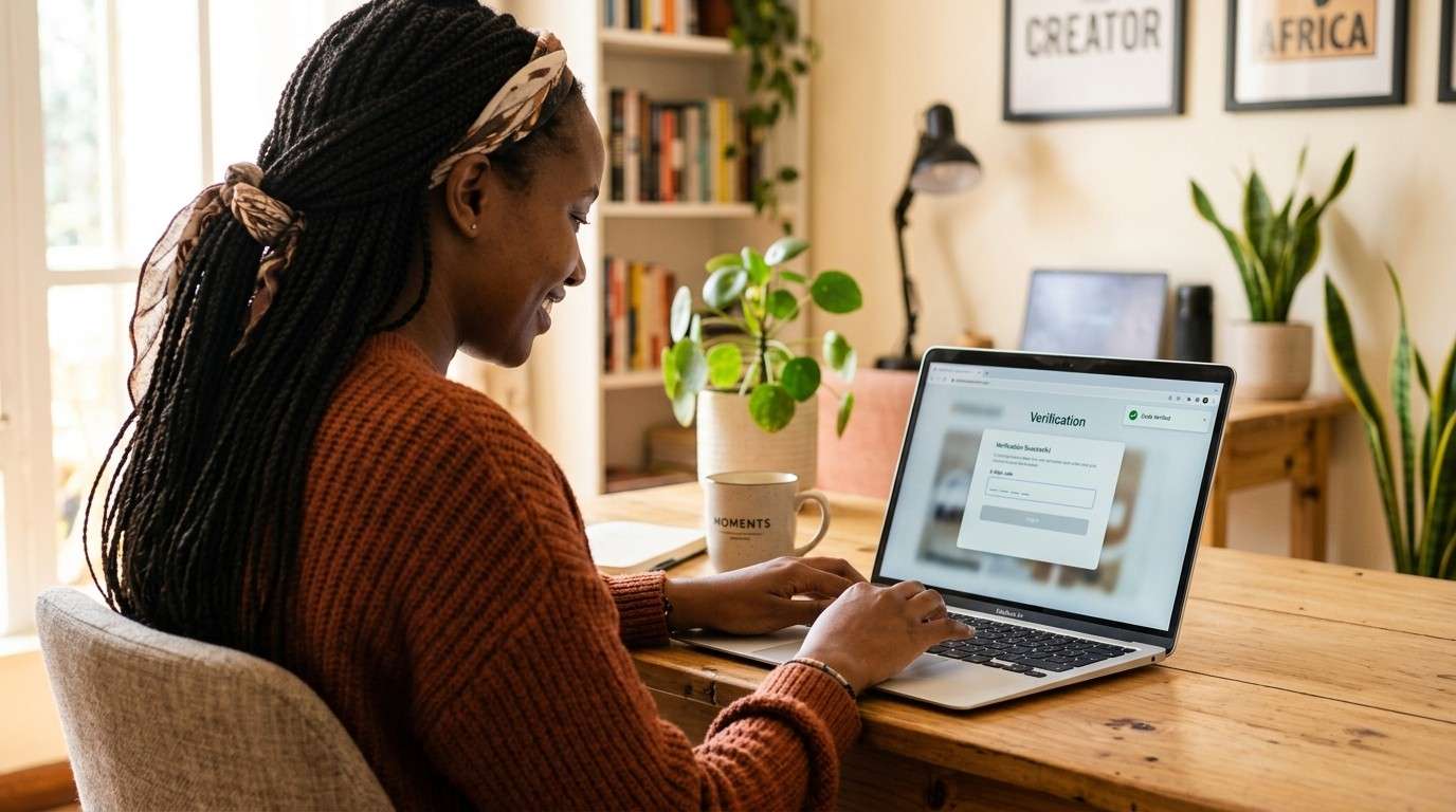 Blogger entering AdSense PIN after verifying address in Kenya
